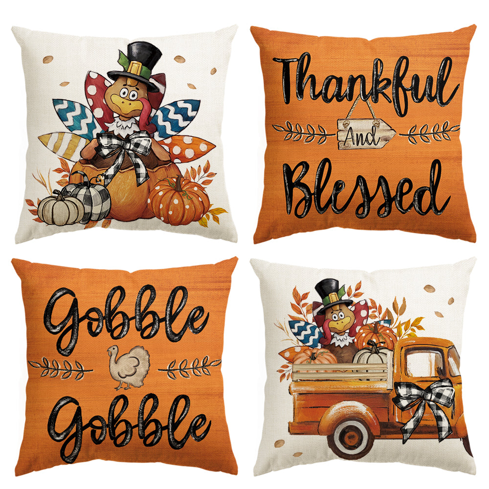 Fall Thanksgiving Pillow Cover