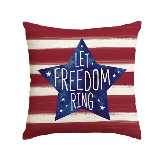 AVOIN colorlife Patriotic 4th of July Stripes Throw Pillow Cover,18 x 18 Inch Patriotic Pillows Independence Memorial Day Cushion Case for Sofa Couch