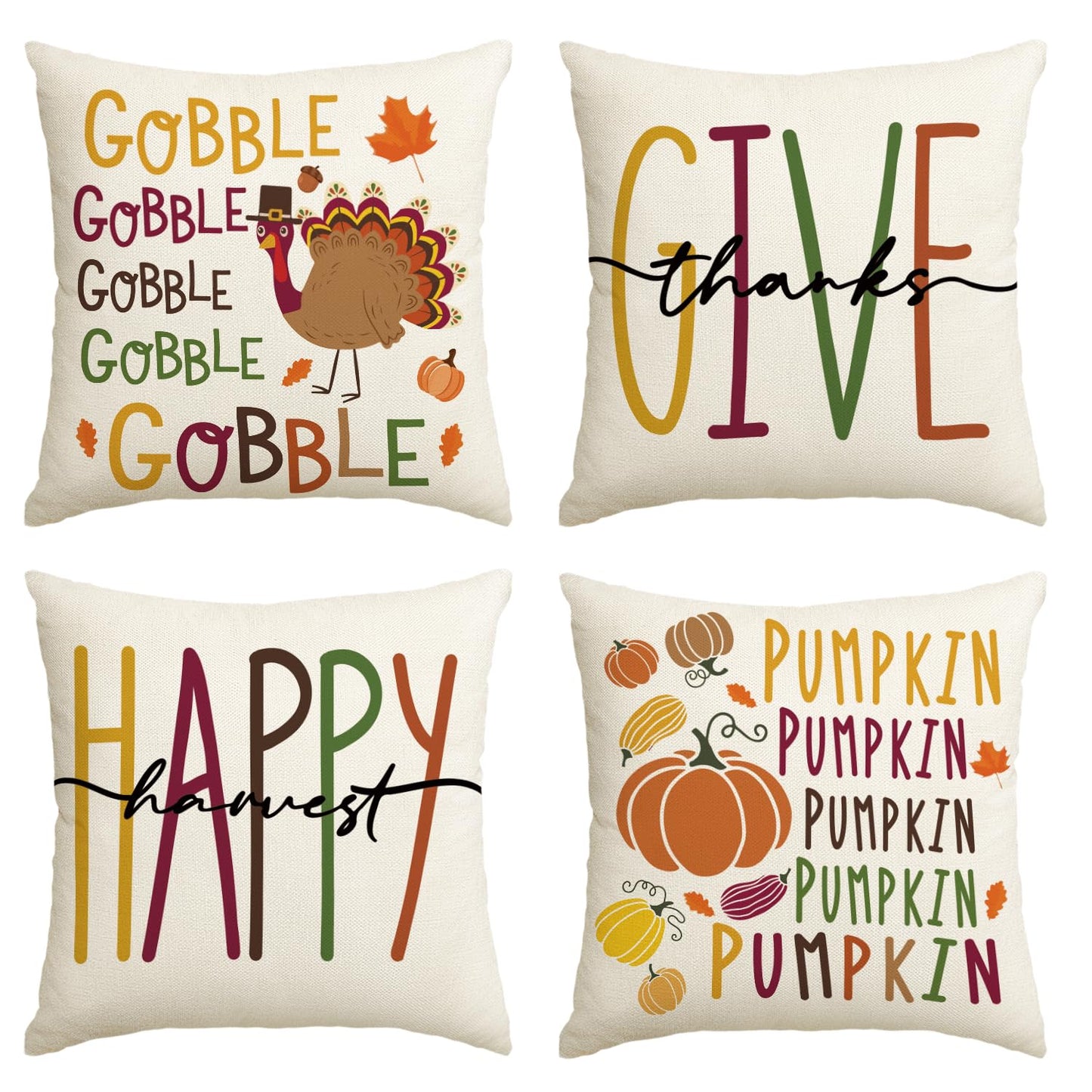 Fall Thanksgiving Pillow Cover