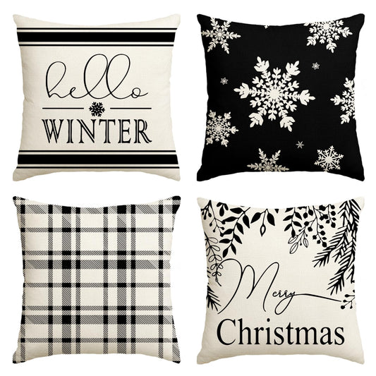 Winter Throw Pillow Covers Set of 4