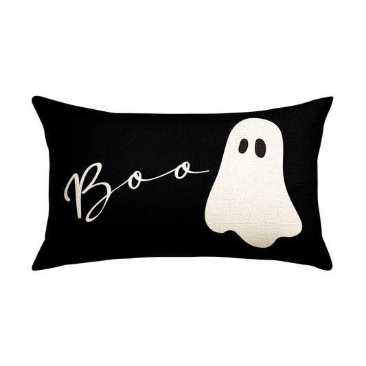 Boo Ghost Halloween Throw Pillow Cover 12 x 20 Inch Decorative Outdoor Cushion Covers