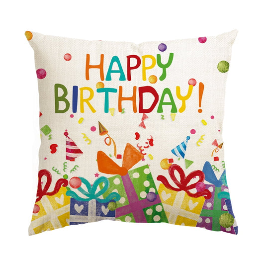 Sm:)e Happy Birthday Pillow Cover 18 x 18 Inch 1 Set