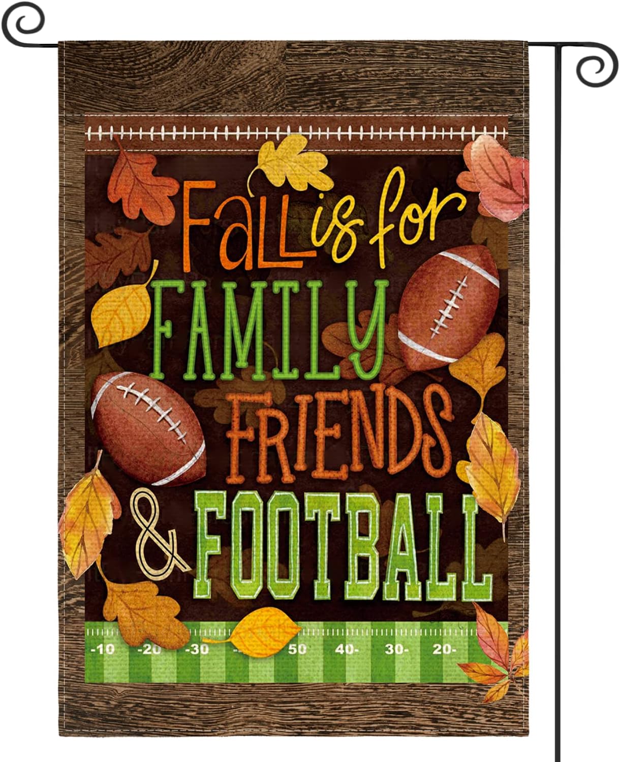 AVOIN colorlife Fall Football Garden Flag 12 x 18 Inch Double Sided, Fall Is For Family Friends Football Autumn Seasonal Holiday Yard Outdoor Decoration